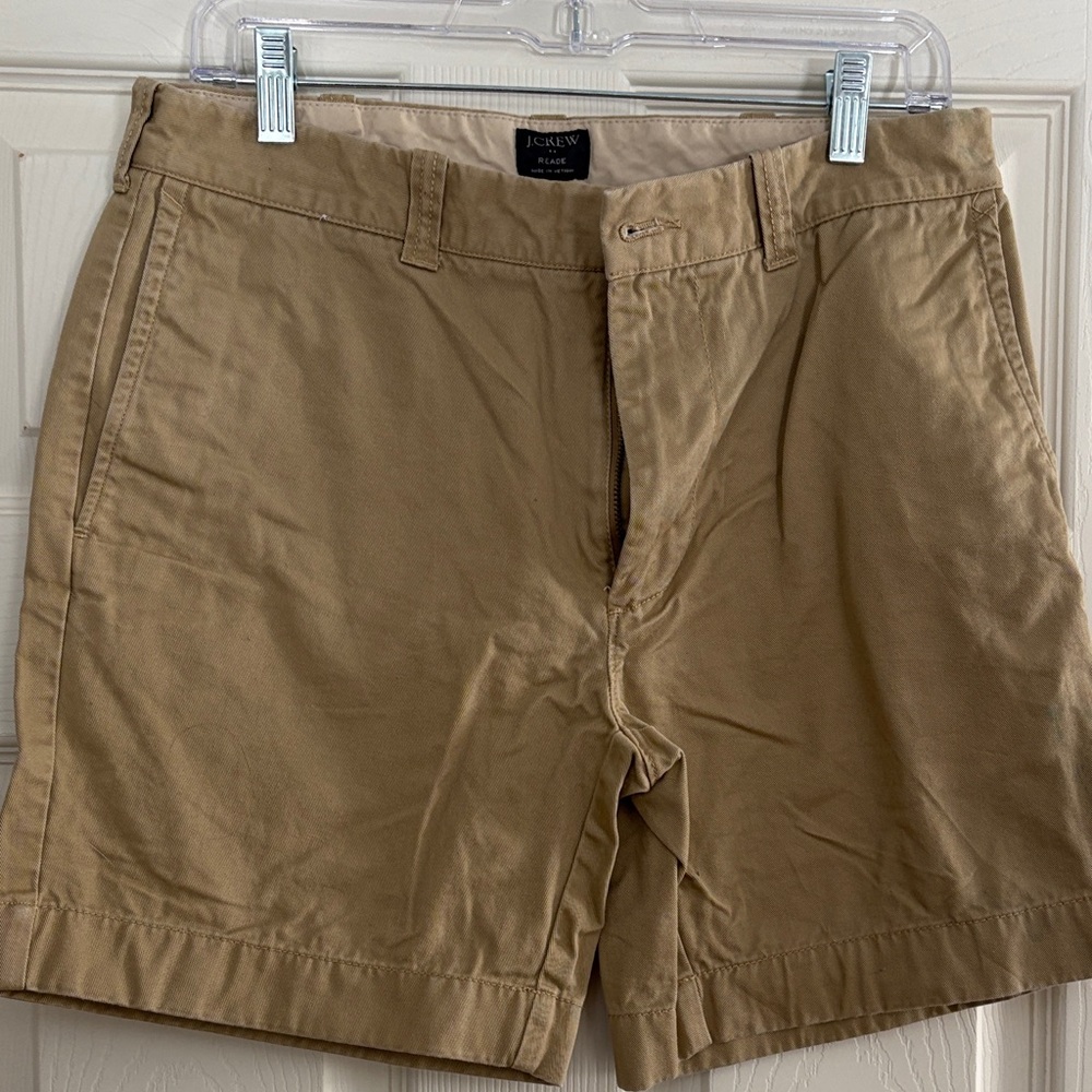 J. Crew Men's Tan Flat Front Cotton Shorts